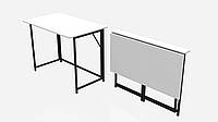 Стол раскладной Морис Ferrum-decor 750x1000x600 Черный металл ДСП Белый 16 мм (MORI001)