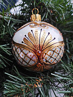 Новорічна іграшка скляний шар на ялинку 8 см Україна Новорічні прикраси ялинкові іграшки