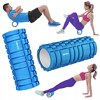 Массажный ролик Gymtek для йоги и фитнеса EVA 33*14 см синий