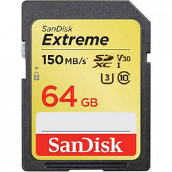 Картка пам'яті SanDisk Extreme SD 64 GB C10 UHS-I (SDSDXV2-064G-GNCIN)