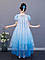 Сукня Ельзи блакитна з паєтками, шлейфом і рукавами-ліхтариками, фото 4