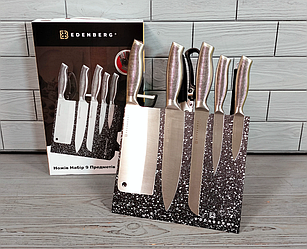 Набір кухонних ножів на магнітній підставці Edenberg EB-3614 9 предметів/Ніжі на кухню