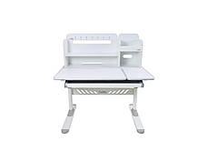 Дитячий стіл парта-трансформер з надбудовою FunDesk Nerine Grey + крісло FunDesk Bravo Grey для школярів, фото 2