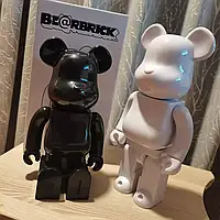 Дизайнерская игрушка Беарбрик черный. Статуэтка Bearbrick 28 см. Фигурка для интерьера медведь Беарбрик. Bearb