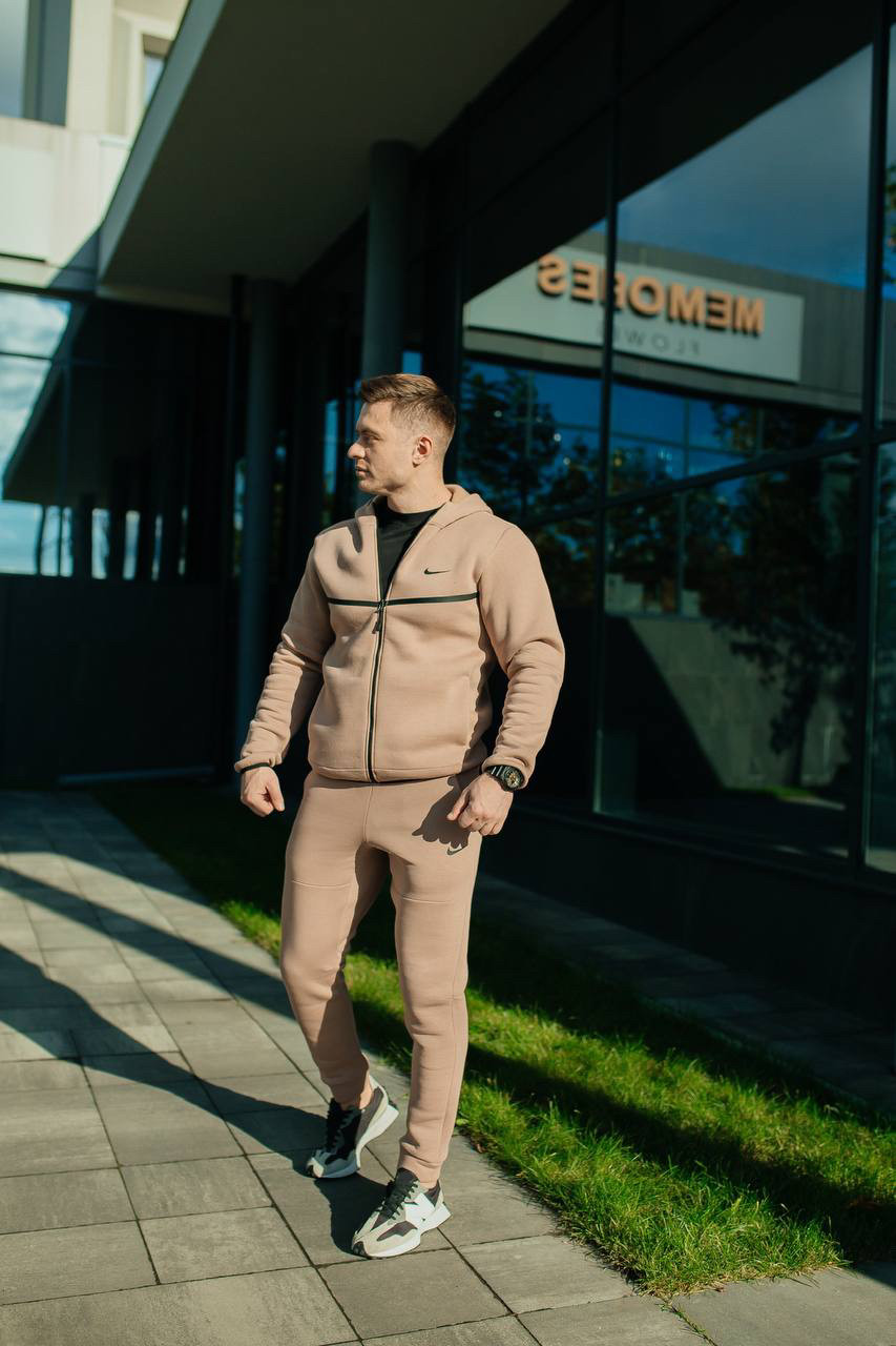 Спортивный костюм мужской зима Nike Tech fleece теплый осенний демисезонный на флисе Турция (теч флис) - фото 4 - id-p1950903724