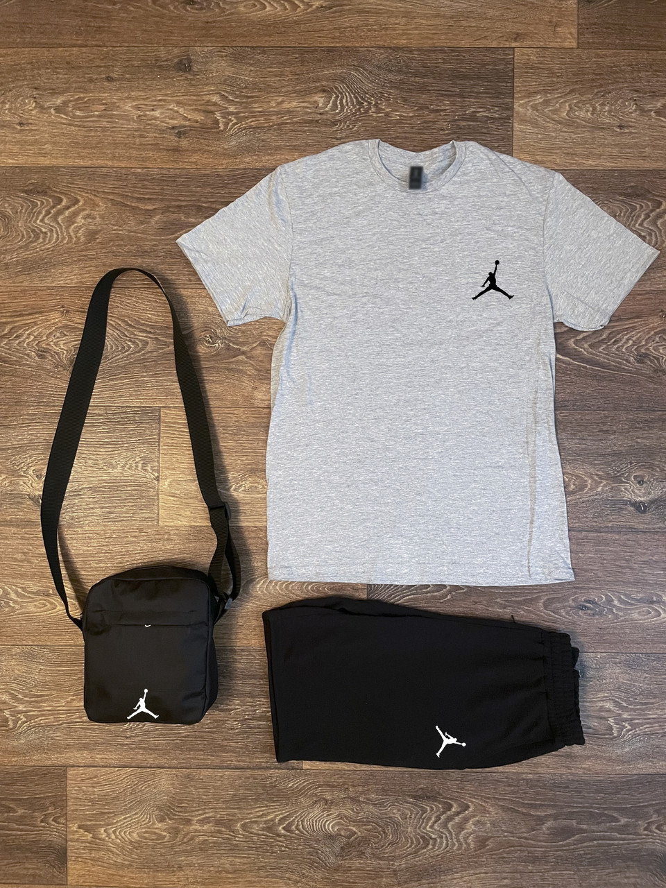 Комплект 3 в 1 шорти футболка та мессенджер чоловічий (Джордан) Jordan, високої якості