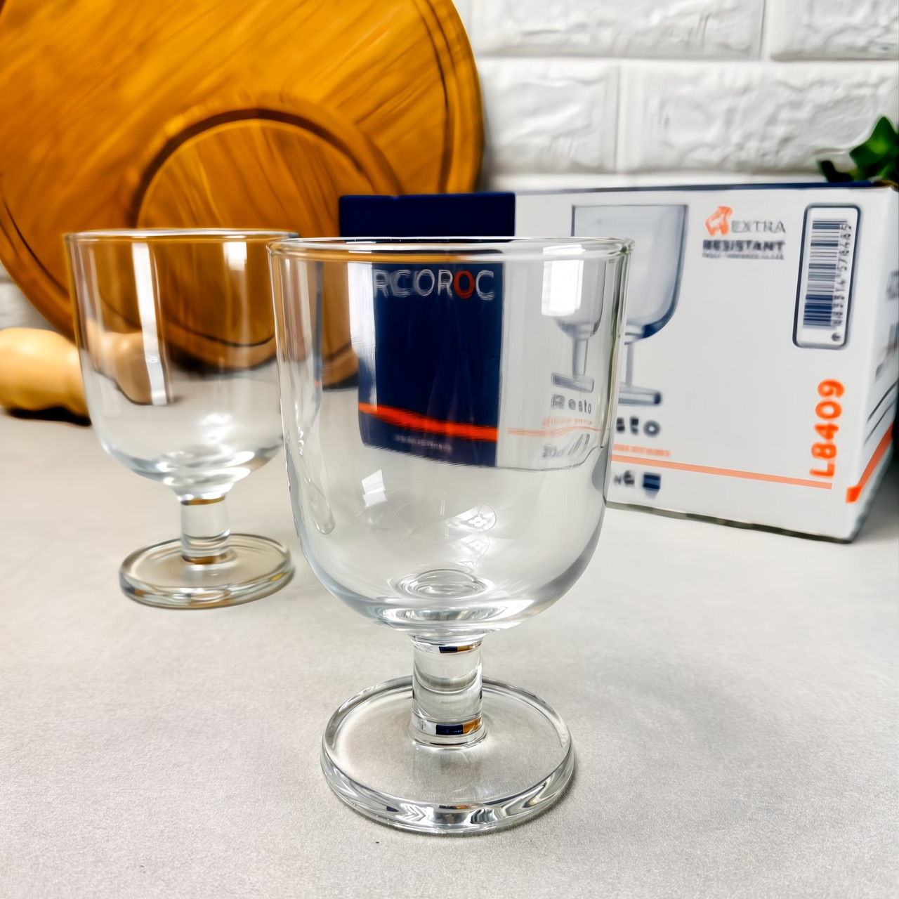 Скляні фужери для коктейлів і десертів 200 мл 6 шт Arcoroc Resto Stemglass (L8409)