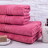 Рушник махровий лазневий  70*140 см ЗАРА 700 щільність РОЖЕВИЙ, фото 3