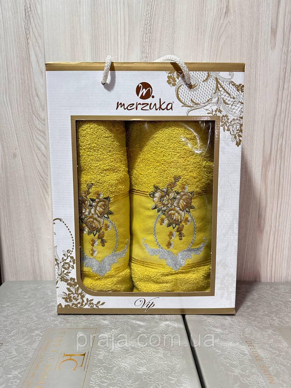 Набір махрових рушників "Merzuka" 2шт подарункова коробка, фото 1