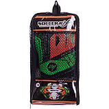 Рукавички воротарські SOCCERMAX GK-009 салатово-жовтогарячий (розмір 8-10), фото 7