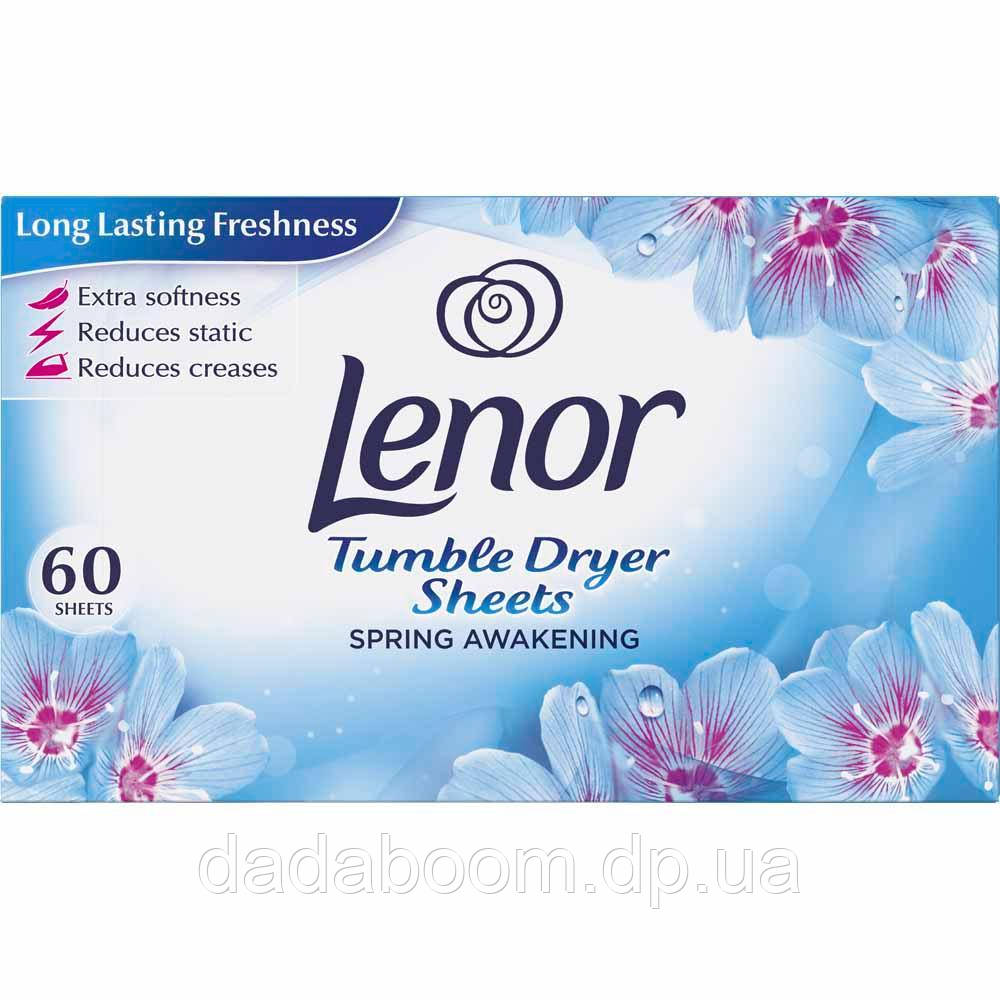 Ароматизовані серветки Lenor (Весняна свіжість) для сушки білизни (60 шт)