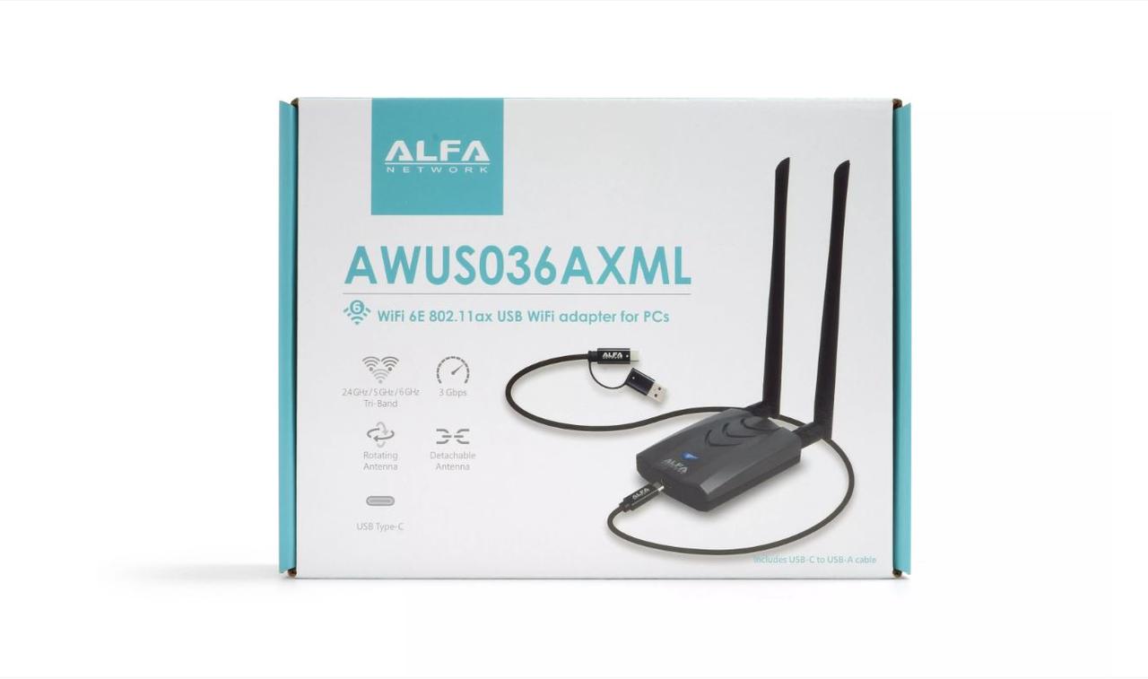 Оригинал! Мощный Usb Wi-Fi адаптер Alfa AWUS036AXML чип MediaTek MT7921AUN Wi-Fi AX - фото 4 - id-p2044173841