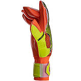 Рукавички воротарські SOCCERMAX GK-011 жовтогарячий (розмір 8-10), фото 4