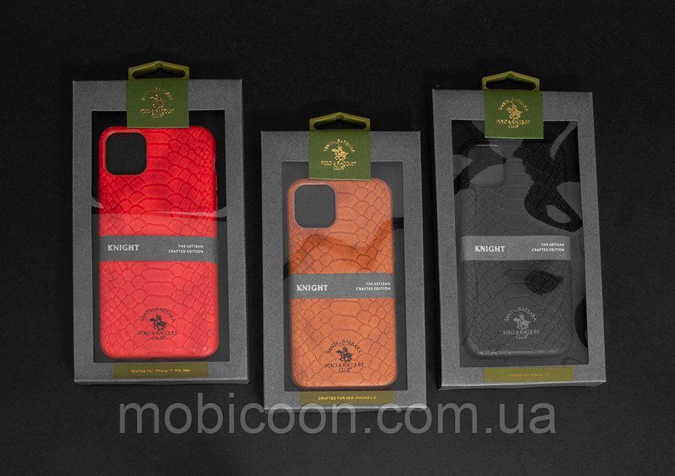 Шкіряний чохол для iPhone 15 Pro Max Santa Barbara Polo Knight Crocodile Leather Black