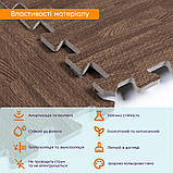 Lb Матами пазл ЕВА модульне покриття на підлогу EVA ластівчин хвіст складаний килимок 60х60х1 см коричневе, фото 4