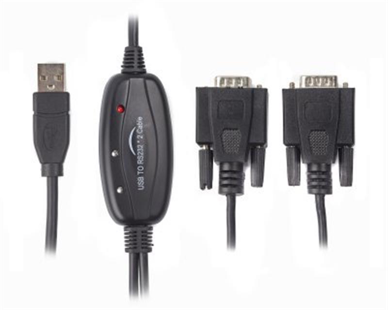 Кабель Viewcon USB - 2хCOM (M/M), 9+25pin, 1.4 м, Black (VE591)