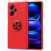 Чехол TPU Ring для Xiaomi Redmi Note 12 5G бампер противоударный с кольцом Red