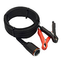 5 Метрів. 12 Вольт. Подовжувач автомобільного прикуривача, с крокодилами