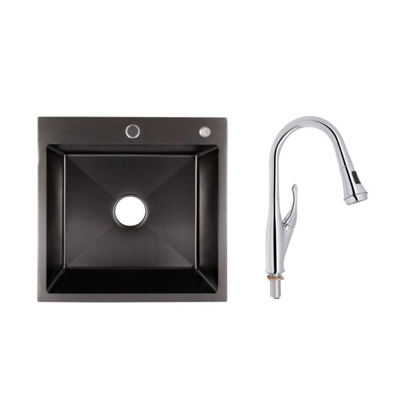 Набір для кухні Swan 2 в 1 зі змішувачем для фільтрованої води (QTSWA9168103UN + LDH5050BPVD3008) хром, фото 1