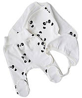 Комплект одежды детский 3 ед. унисекс RoyalBaby Молочный с пандами (байка) на рост 56, 0-3 мес