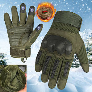 Зимові тактичні рукавиці, модель К8 олива, теплі на флісі, є ОПТ