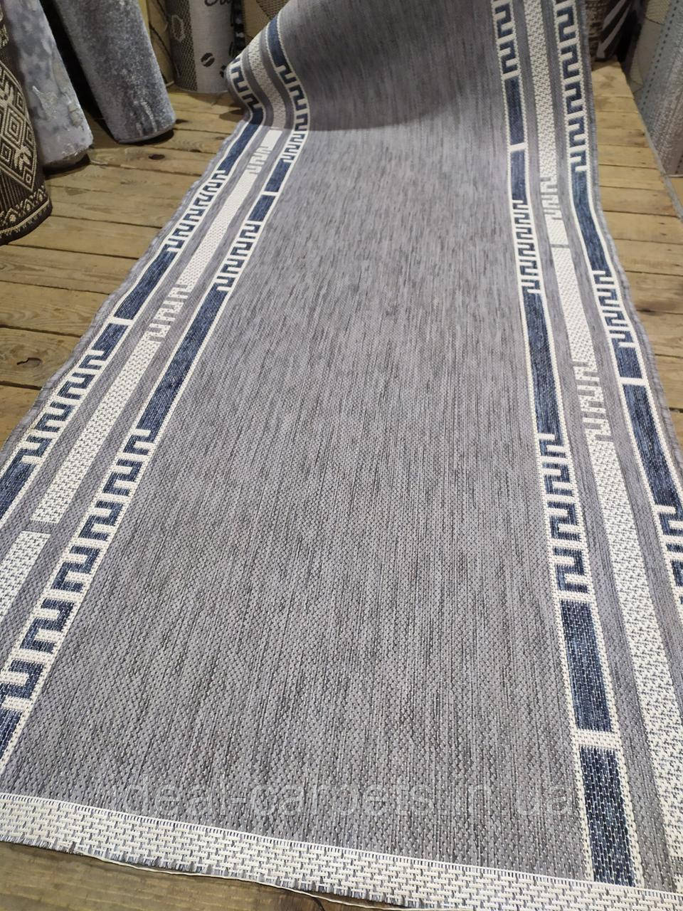 Доріжка без ворсу Сірий 0106 blue  Прогумована На відріз 0.8м, 1м, 1.2м, 1.5м, фото 1