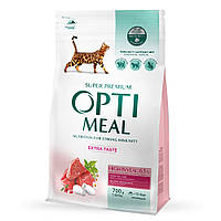 Корм сухий OPTI MEAL для дорослих котів Adult Cat High in Veal телятина 700 г