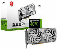 Видеокарта GeForce RTX 4070, MSI, VENTUS 2X OC (White Edition), 12Gb GDDR6X, 192-bit, HDMI/3xDP, 2520/21000