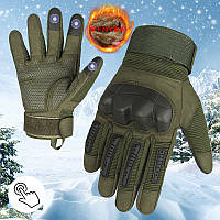 Зимние тактические перчатки, модель К8, олива, теплые на флисе, есть ОПТ XL