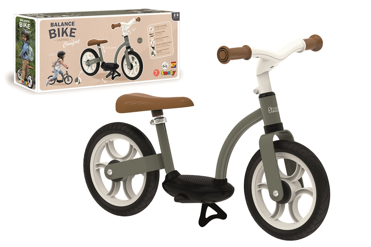 Дитячий біговел Smoby Toys Комфорт з підніжкою сірий (770126)