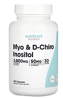 Nutricost, Women, Myo & D-Chiro Inositol, мио- и D-хироинозитол, 120 растительных капсул