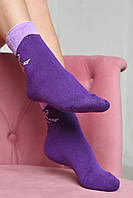 Носки махровые женские медицинские без резинки фиолетового цвета размер 36-41 169090M