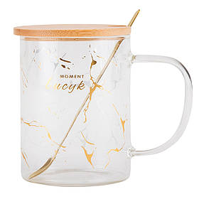 Склянка з кришкою "Цінуй момент", 180 мл * Рандомний вибір дизайну ELISEY