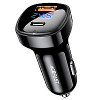 АЗУ Acefast B4 digital display 66W(USB-C+USB-A) dual port GRI