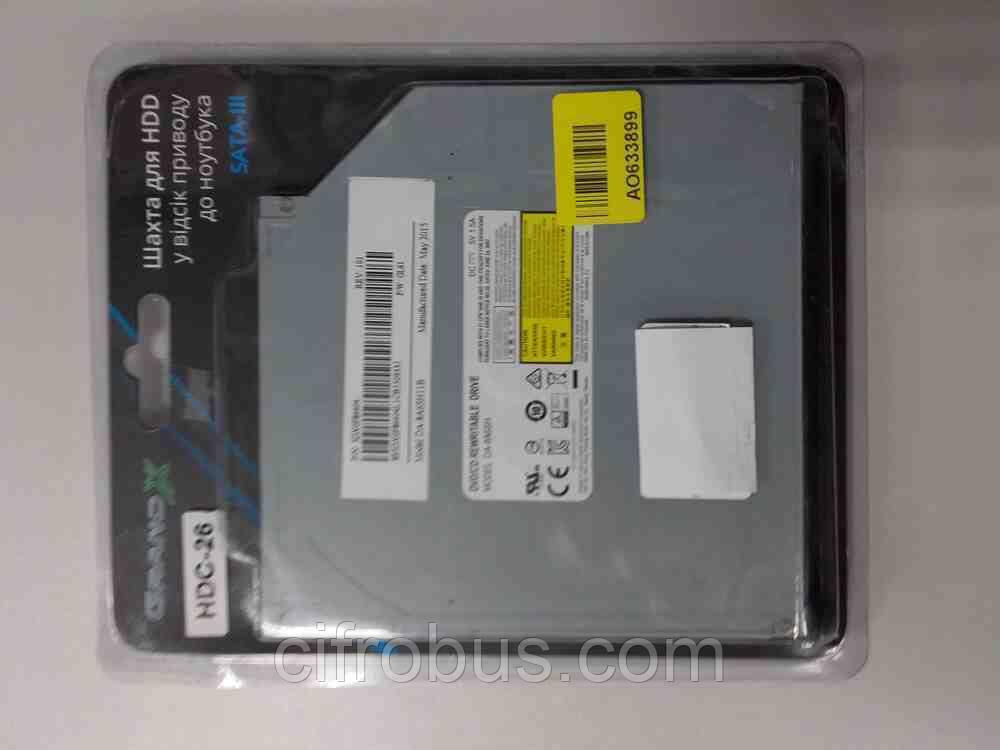 Інші аксесуари для ноутбуків Б/У Grand-X SATA3 Slim 9.5 мм HDC-26