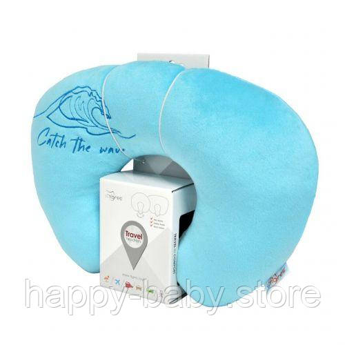 Дорожня подушка підголовник "Travel time by car", Tigres (блакитна), фото 1