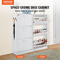 Шкаф для обуви VEVOR с 3 выдвижными ящиками, шкаф для хранения обуви для прихожей