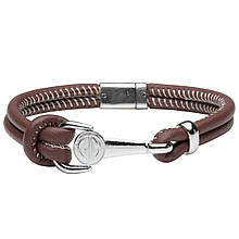 Браслет шкіряний чоловічий Lindenmann 1621 Коричневий