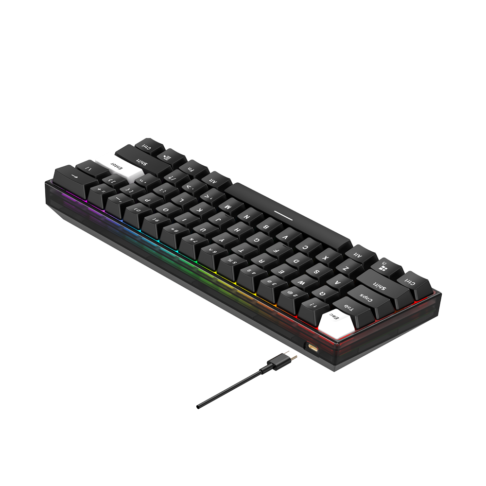 Клавиатура Игровая беспроводная Fantech MAXFIT 61 MK857 FROST WIRELESS Blue Switch Цвет Черный - фото 4 - id-p2044540944
