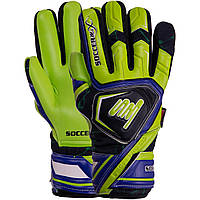 Рукавиці воротарські SOCCERMAX GK-014 салатовий (розмір 8-10)