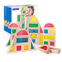 Кубики Block Play "Большая радуга" Guidecraft G3016, 14 см 30 шт, Toyman