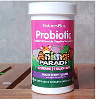 Probiotic, Animal parade, пробіотик, дитяча жувальна травна добавка, ягідне асорті, 30 жувальних таблеток