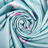 Ткань атлас шелк-сатин Armani V-73/2 тюльпан ментол, Цветочный