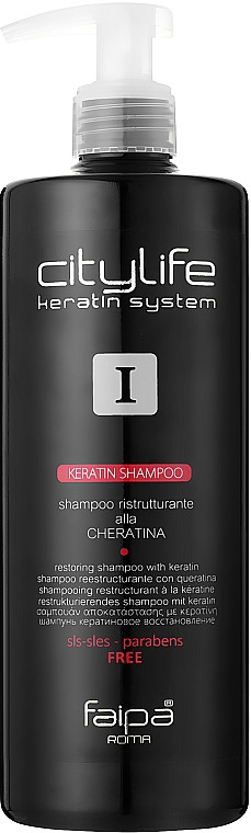 FAIPA CITY LIFE KS Keratin Shampoo Шампунь відновлюючий з Кератином pH5.0, 500 мл (Оригінал)