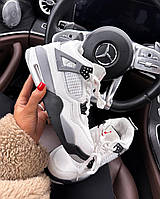 Зимові кросівки Nike Air Jordan 4 Retro Cement White Grey Fur