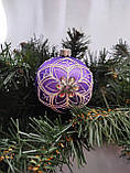 Новорічна іграшка скляний шар на ялинку 8 см Україна Новорічні прикраси ялинкові іграшки, фото 3