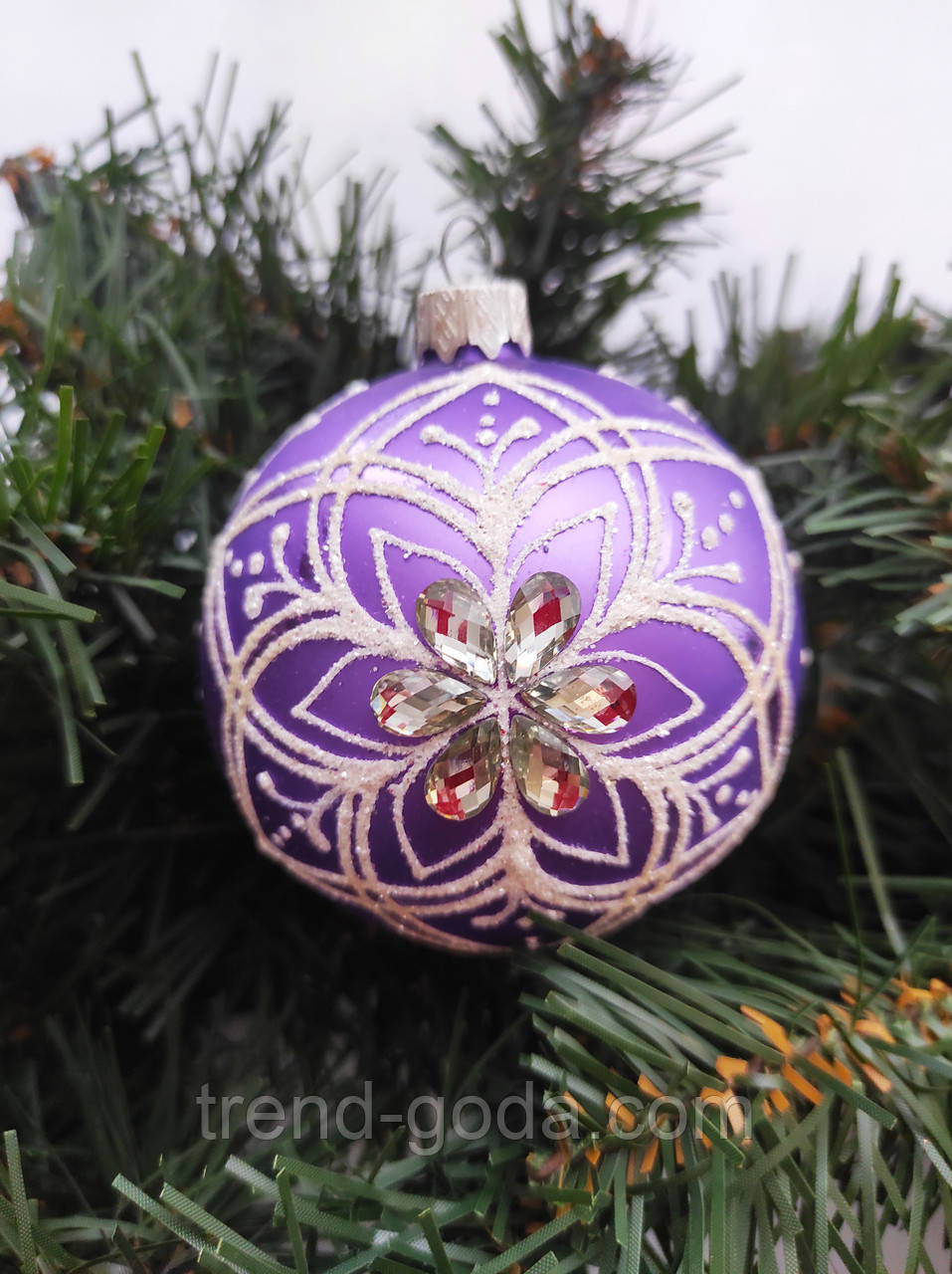 Новорічна іграшка скляний шар на ялинку 8 см Україна Новорічні прикраси ялинкові іграшки, фото 1