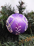 Новорічна іграшка скляний шар на ялинку 8 см Україна Новорічні прикраси ялинкові іграшки, фото 4
