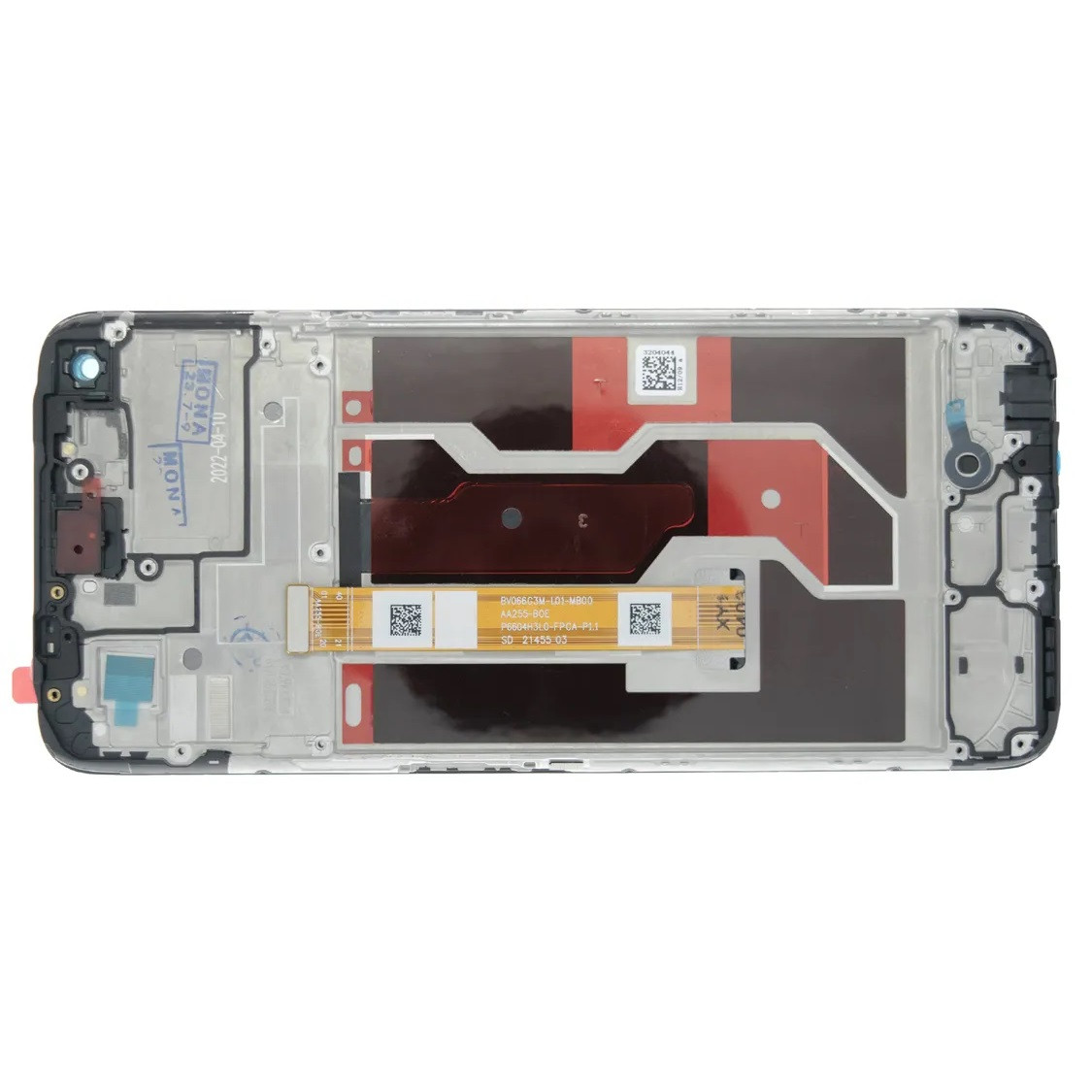 Дисплей OPPO A76 модуль в зборі з тачскріном і рамкою, чорний