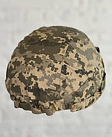 Армейский чехол на шлем с ушами Molle пиксель ВСУ. Кавер под каску из рип-стопа прошитого армированной нитью